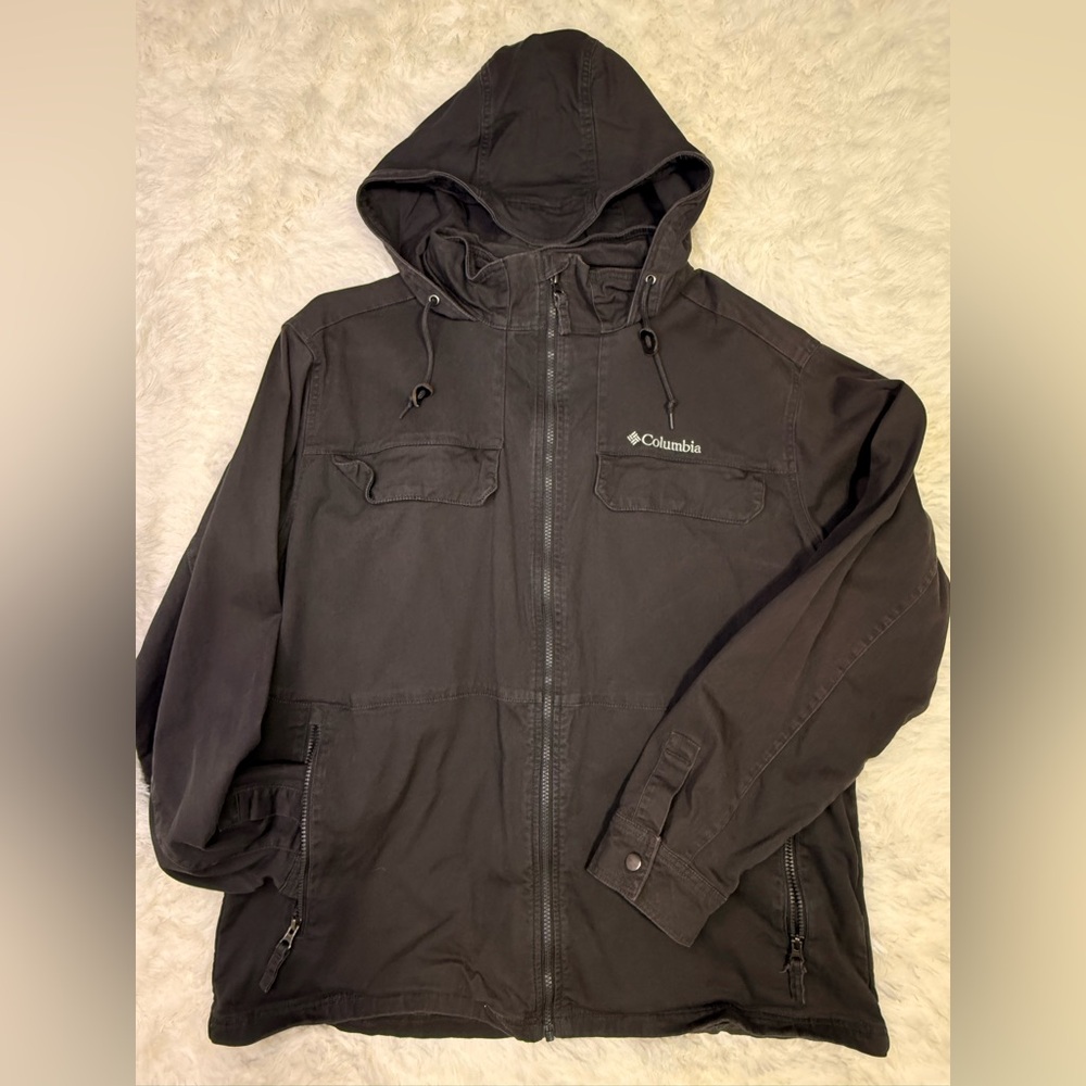 Columbia Men's Charcoal Hooded lightweight Field Jacket